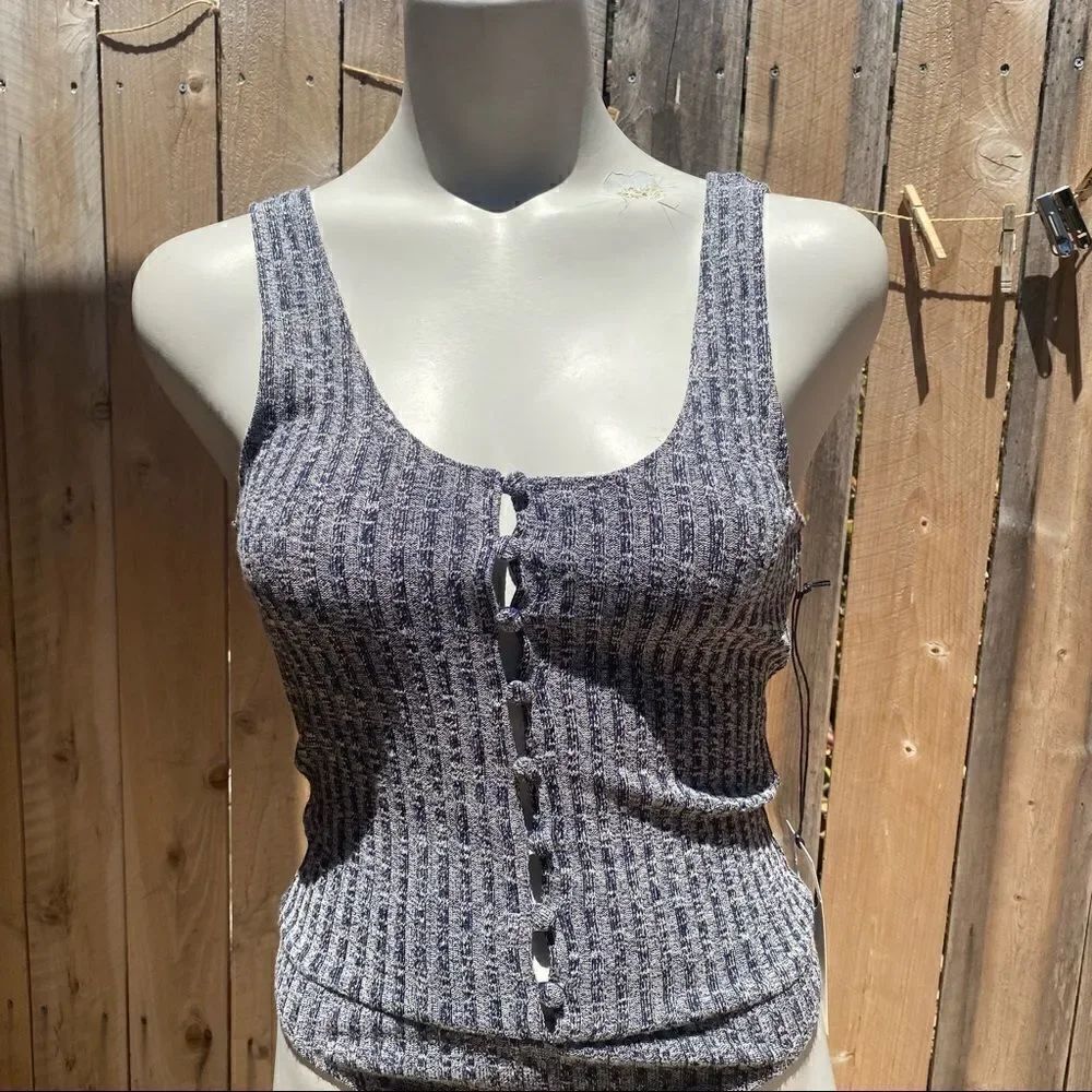 PRIVACY PLEASE Ribbed Button Front Bodysuit size Small NWT - Picture 4 of 9